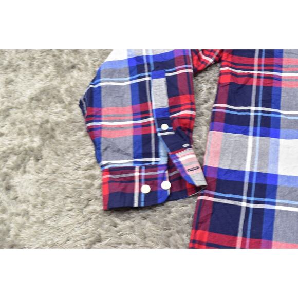 U.S. Polo Assn. Men's 2XLT Red/Blue Plaid Cotton Button Shirt Long Sleeve - Picture 6 of 7